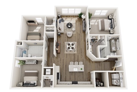 Floor plan for 3 beds, 2 baths, 1575 sqft